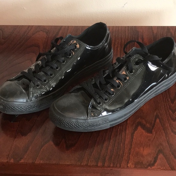 black patent leather chuck taylors